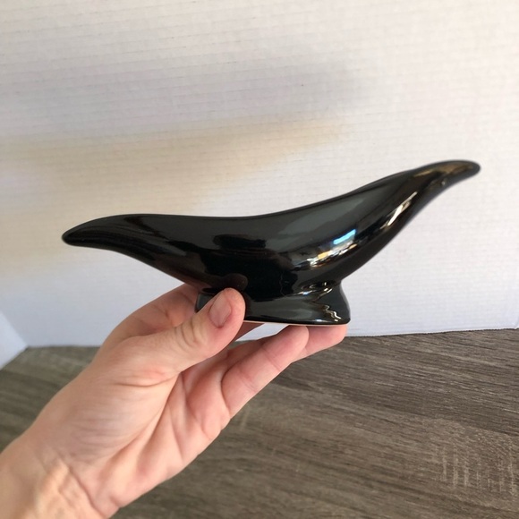 Vtg Beauceware Pottery MCM Black Ceramic Planter - Picture 8 of 14